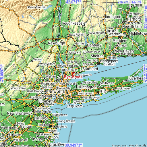 Topographic map of Rye Brook