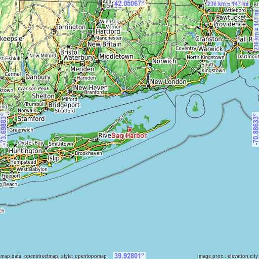 Topographic map of Sag Harbor