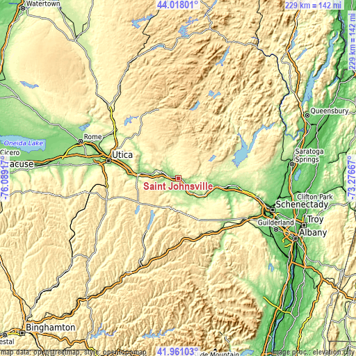 Topographic map of Saint Johnsville