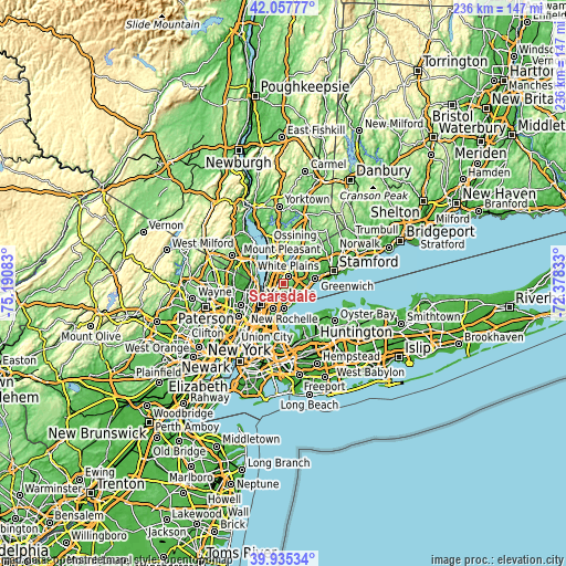 Topographic map of Scarsdale