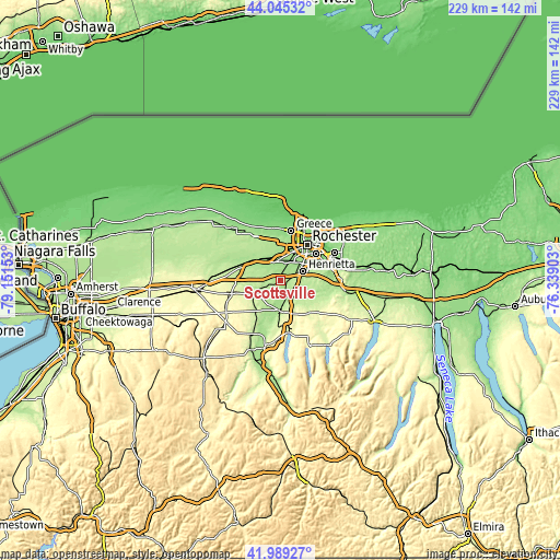 Topographic map of Scottsville