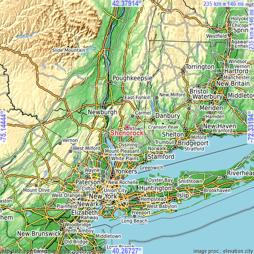 Topographic map of Shenorock