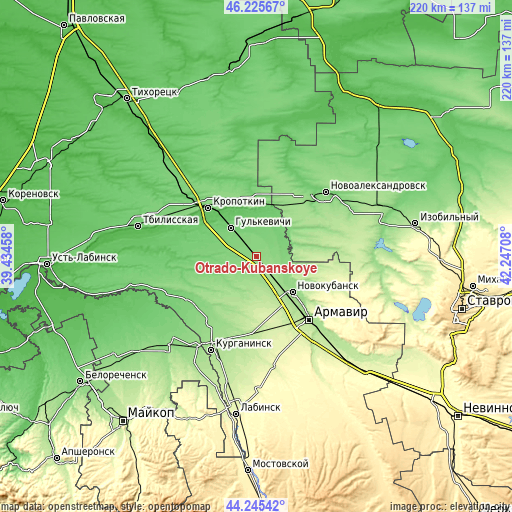 Topographic map of Otrado-Kubanskoye