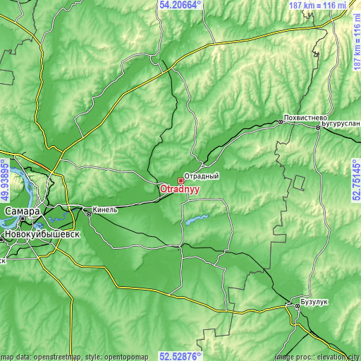 Topographic map of Otradnyy