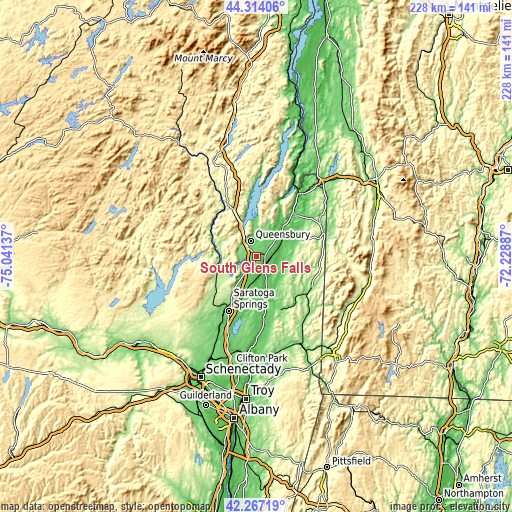 Topographic map of South Glens Falls