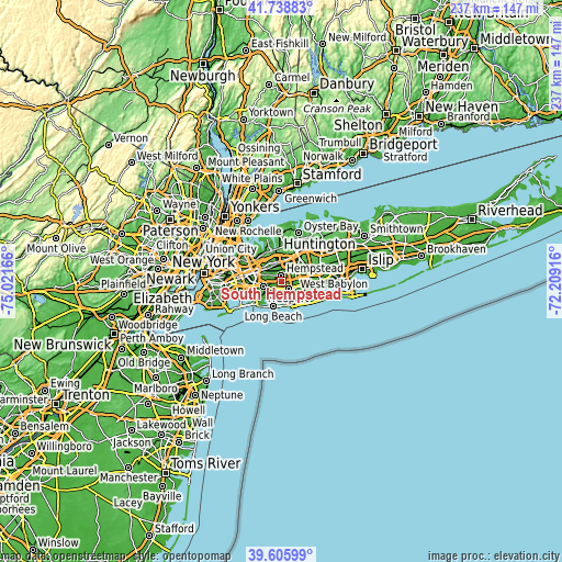 Topographic map of South Hempstead