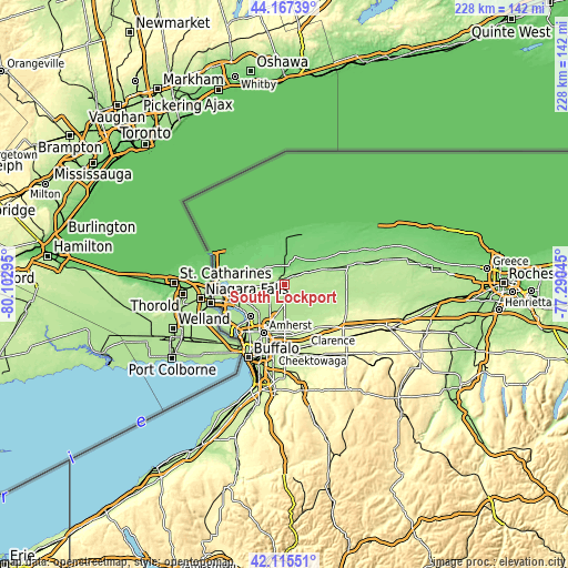 Topographic map of South Lockport