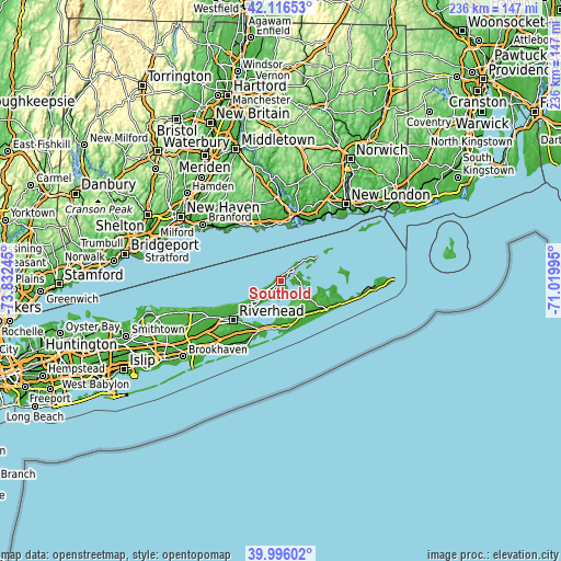 Topographic map of Southold