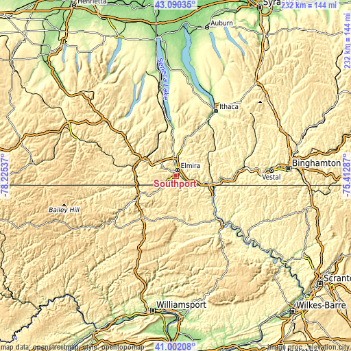 Topographic map of Southport