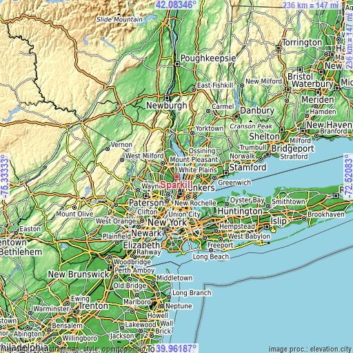 Topographic map of Sparkill