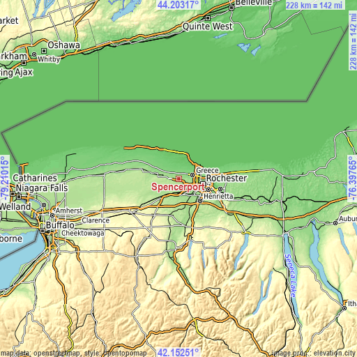 Topographic map of Spencerport