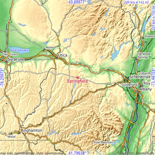 Topographic map of Springfield