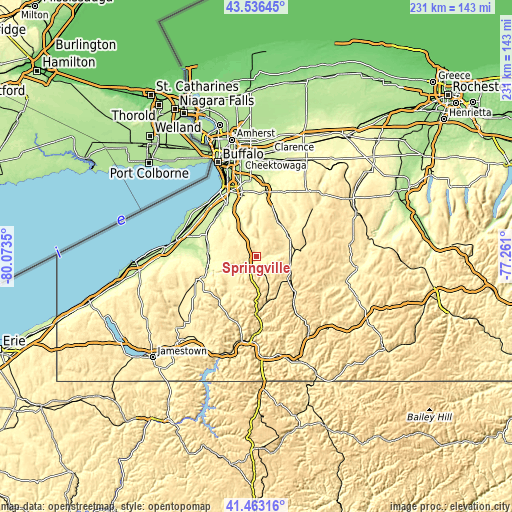 Topographic map of Springville