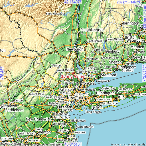 Topographic map of Spring Valley