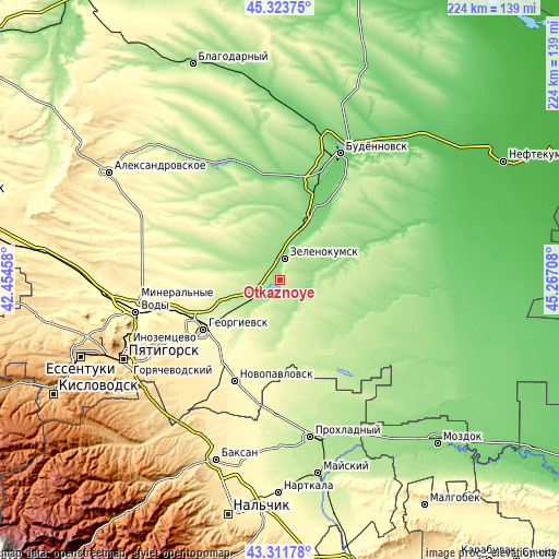 Topographic map of Otkaznoye