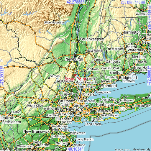 Topographic map of Stony Point