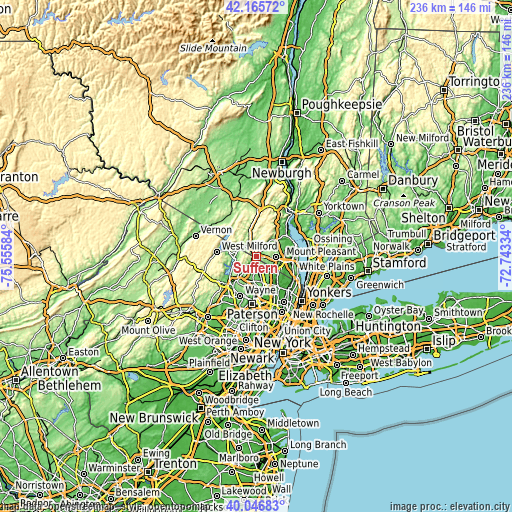 Topographic map of Suffern