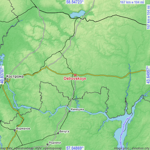 Topographic map of Ostrovskoye