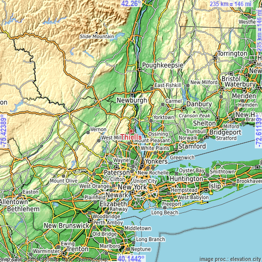 Topographic map of Thiells