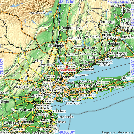 Topographic map of Thornwood