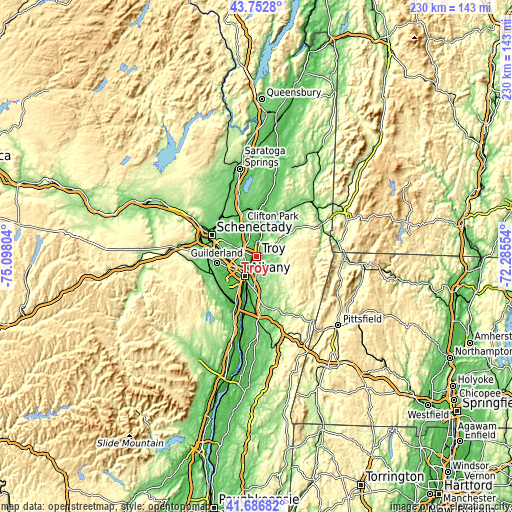 Topographic map of Troy