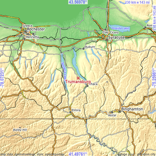 Topographic map of Trumansburg