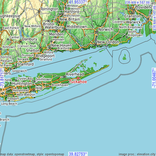 Topographic map of Tuckahoe