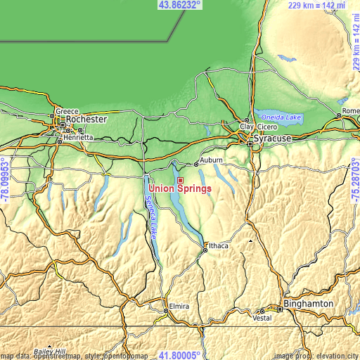 Topographic map of Union Springs