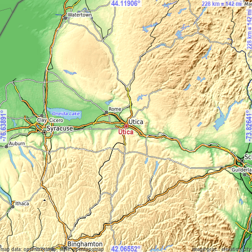 Topographic map of Utica