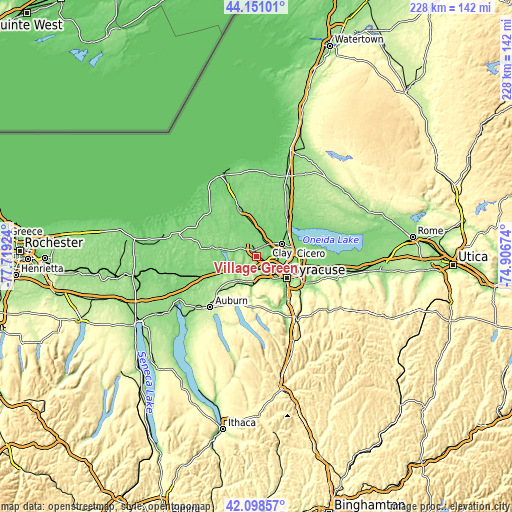 Topographic map of Village Green