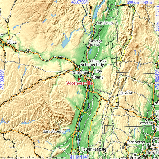 Topographic map of Voorheesville