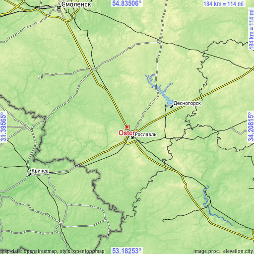 Topographic map of Oster