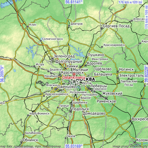 Topographic map of Ostankinskiy