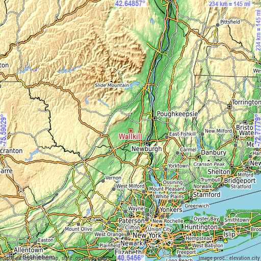 Topographic map of Wallkill