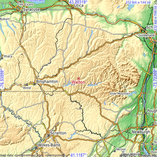 Topographic map of Walton