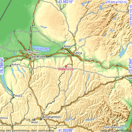 Topographic map of Waterville