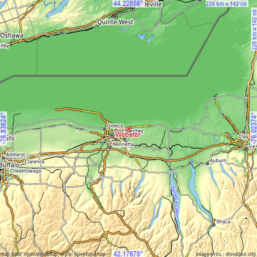 Topographic map of Webster