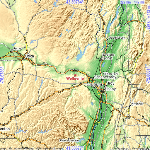 Topographic map of Wellsville