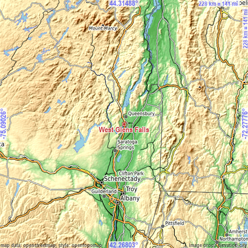 Topographic map of West Glens Falls