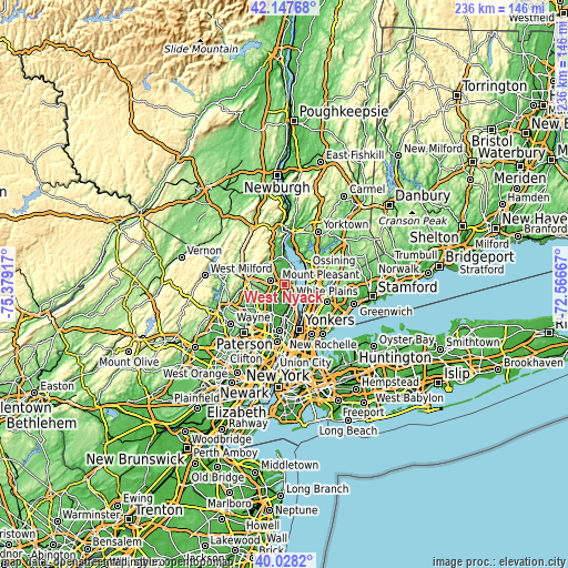 Topographic map of West Nyack