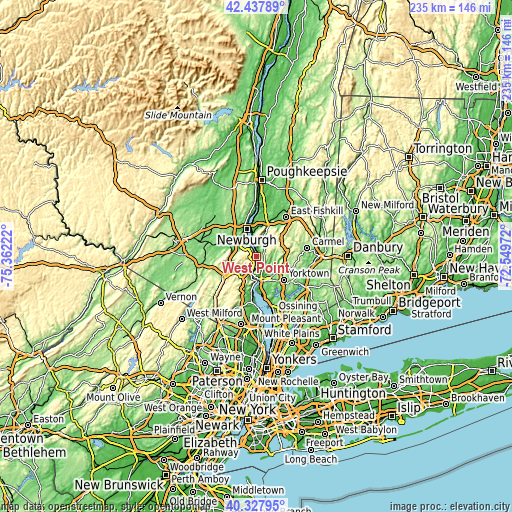 Topographic map of West Point