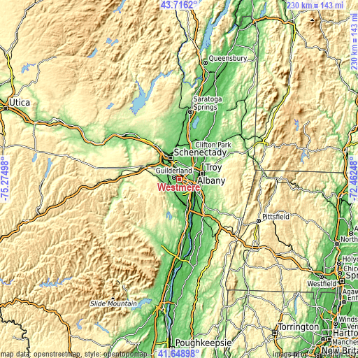 Topographic map of Westmere