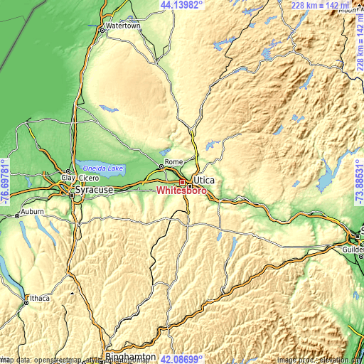 Topographic map of Whitesboro