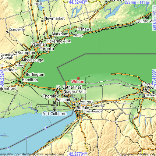 Topographic map of Wilson