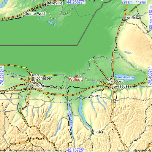 Topographic map of Wolcott