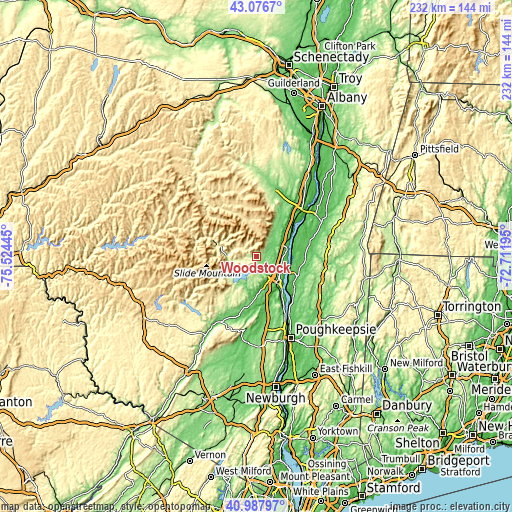 Topographic map of Woodstock