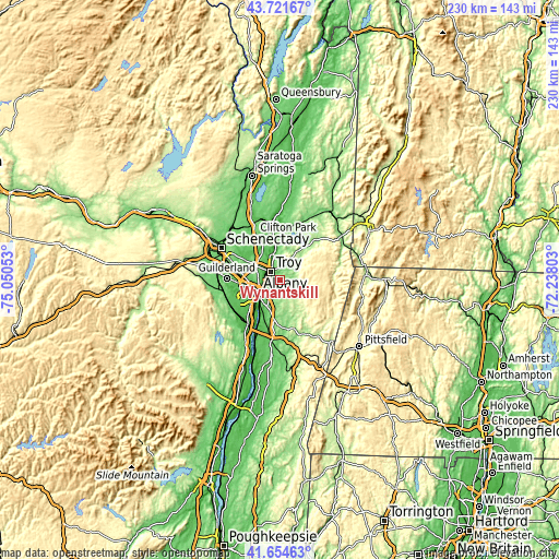 Topographic map of Wynantskill