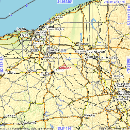 Topographic map of Alliance