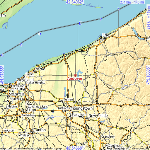 Topographic map of Andover