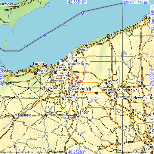 Topographic map of Aurora